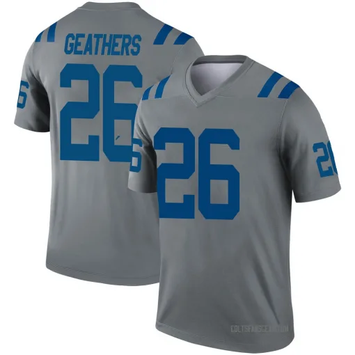 Indianapolis Colts Clayton Geathers Gray Inverted Legend Jersey