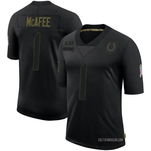 Limited Pat McAfee Men's Indianapolis Colts Black 2020 Salute To